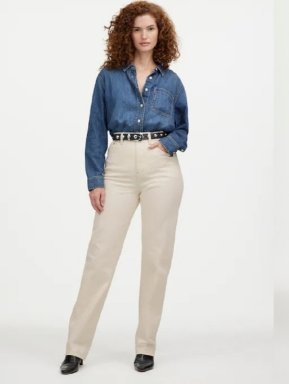 Madewell Curvy 90’s Straight size 28 cream/ Ecru jeans Spring Summer Denim